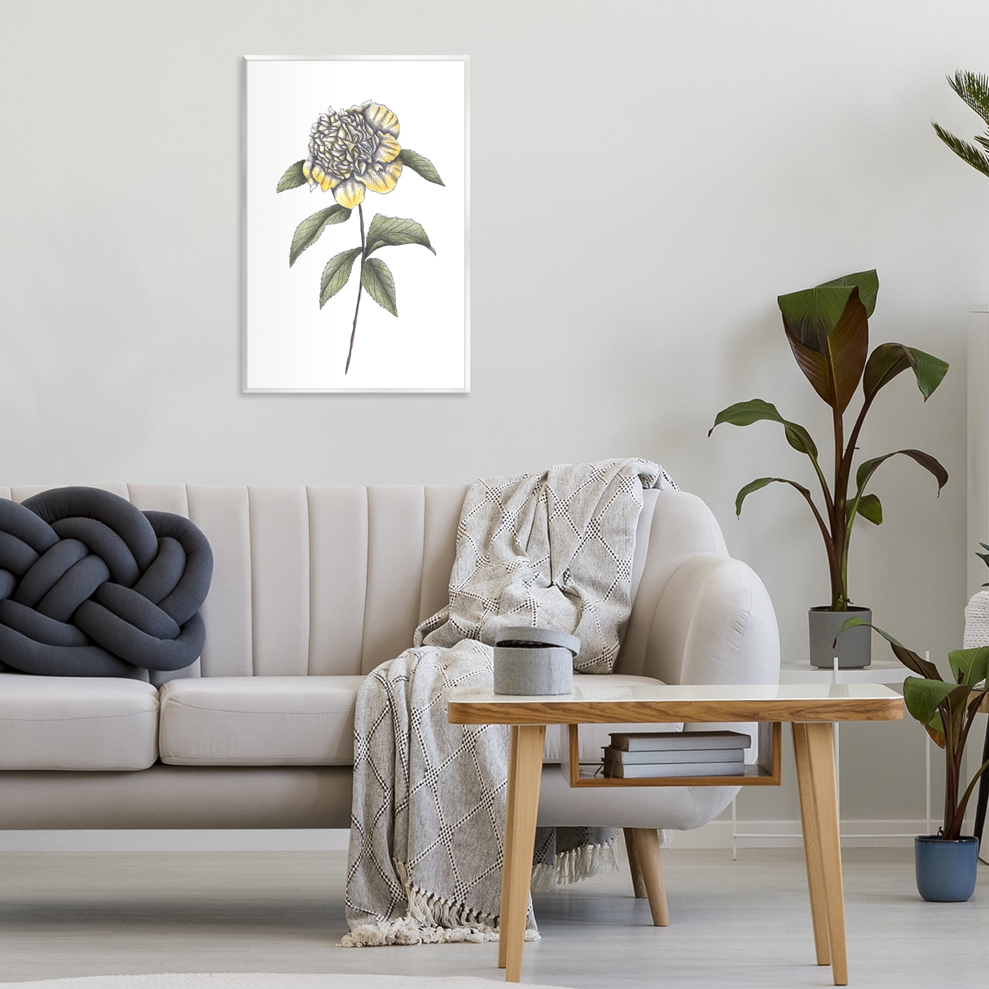 Camellia Flower Illustration Wall Plaque Art, design by Cecilia Battaini