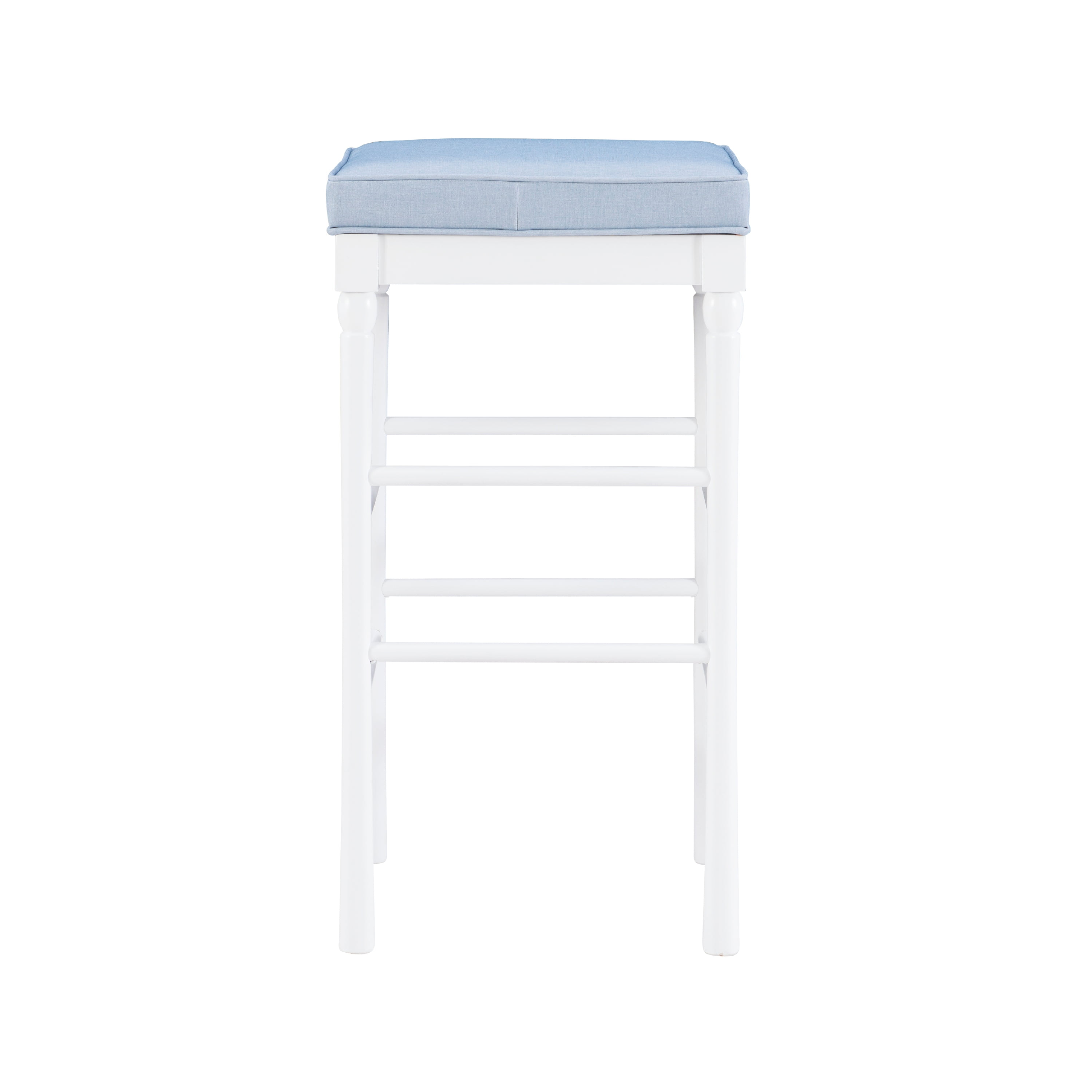 Linon Walser 32" Indoor Backless Wood Bar Stool, Set of 2, Light Blue