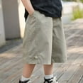 thumbnail image 6 of Wdgfv Boys' Skinny Jeans Boys Summer Shorts Casual Elastic Waist Baggy Outdoor Fashion Trousers Lightweight Comfortable Active Wear for Kids 4-12 Years Khaki 4-5 Years, 6 of 7