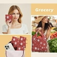 thumbnail image 6 of 5 Pack Foldable Shopping Bag,Red Christmas Snowflake Pattern Reusable Grocery Bags with Pockets,Large Reusable Tote Bags with Handles Waterproof & Lightweight, 6 of 6