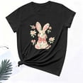 thumbnail image 4 of Easter Shirts for Women Bunny Shirt Cute Floral T-Shirt Funny Rabbit Summer Graphic Tee Casual Tops Funny Easter Graphic, 4 of 6