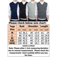 thumbnail image 2 of LUXUR Mens Jumper Tops Solid Color Vest Sweater Sleeveless Knitted Sweaters Slim Fit Pullover V Neck Dark Gray M, 2 of 2