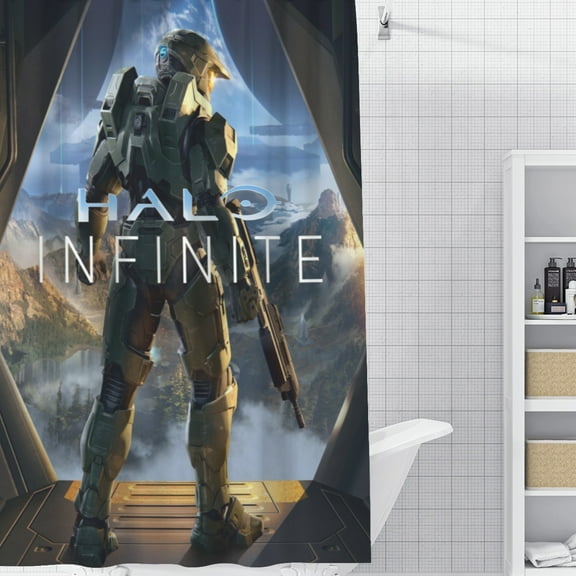 Halo-theme Bathroom Shower Curtain Home Decor,Bath Curtains Durable Waterproof Bath Curtain , Adluts Girls Boys Bathroom Decor House Gifts 60x71inch（150cmX180cm）