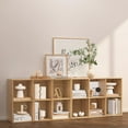 thumbnail image 5 of Wooden 6 Cube Storage Organizer with Closed Back Panel,White Cube Shelf Cubby Storage Organizer with Compartments for Living,Bookshelf,Storage Organizers Easy to Install (Oak, 6 Cube), 5 of 13