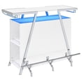 Risley 2-door Circular LED Home Bar with Wine Storage White High Gloss ...