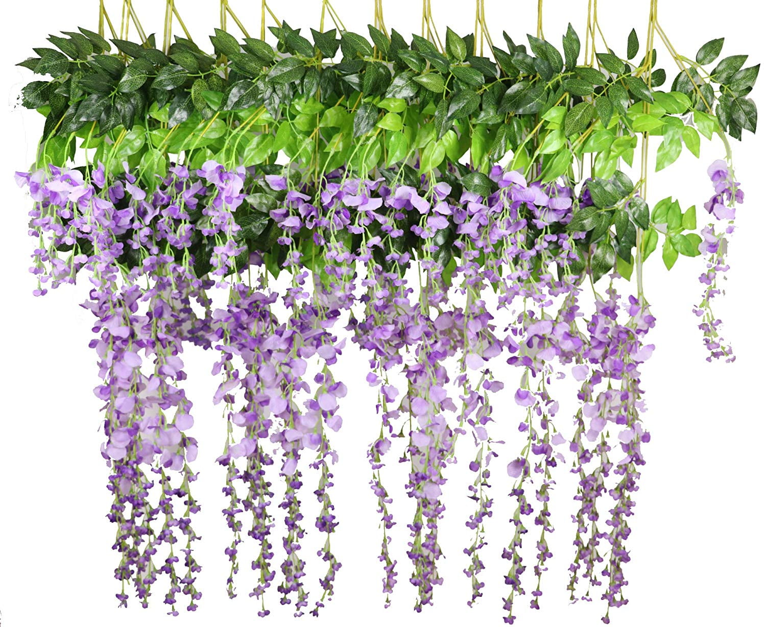 4 x 90" Artificial Small Flowers Purple Vine Hanging Garland For Wedding Decor 