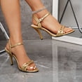 thumbnail image 5 of SACFOF Women's Heels Round Open Toe Strappy Sandals Adjustable Ankle Strap Dress Shoes Kitten Heels for Party Wedding, 5 of 6