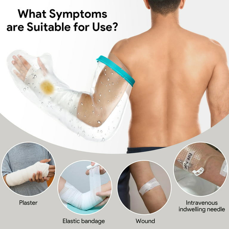 Naiiling Waterproof Cast Cover Arm, Cast Covers for Shower Arm, Adult  Watertight Seal Cast Protector Cast Sleeve for Broken Surgery Wound Arm  Elbow