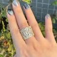 thumbnail image 4 of Cubic Zircon Yellow Gold Plated Open Cuff Adjustable Ring CZ Jewelry Accessories, 4 of 9