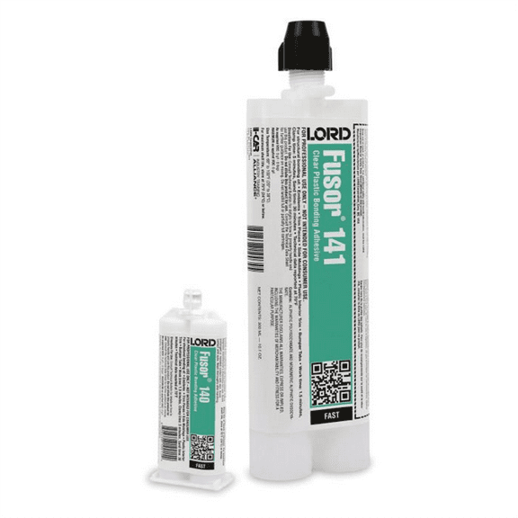 Fusor 140 Fast Sandable Bonding Adhesive, 1.7 oz Cartridge, Paste, Clear, 2K Component, 30 min at 70 deg F Curing