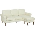thumbnail image 1 of HOMCOM Changeable Sectional Sofa with Changeable Chaise Lounge Wood Legs, 1 of 10