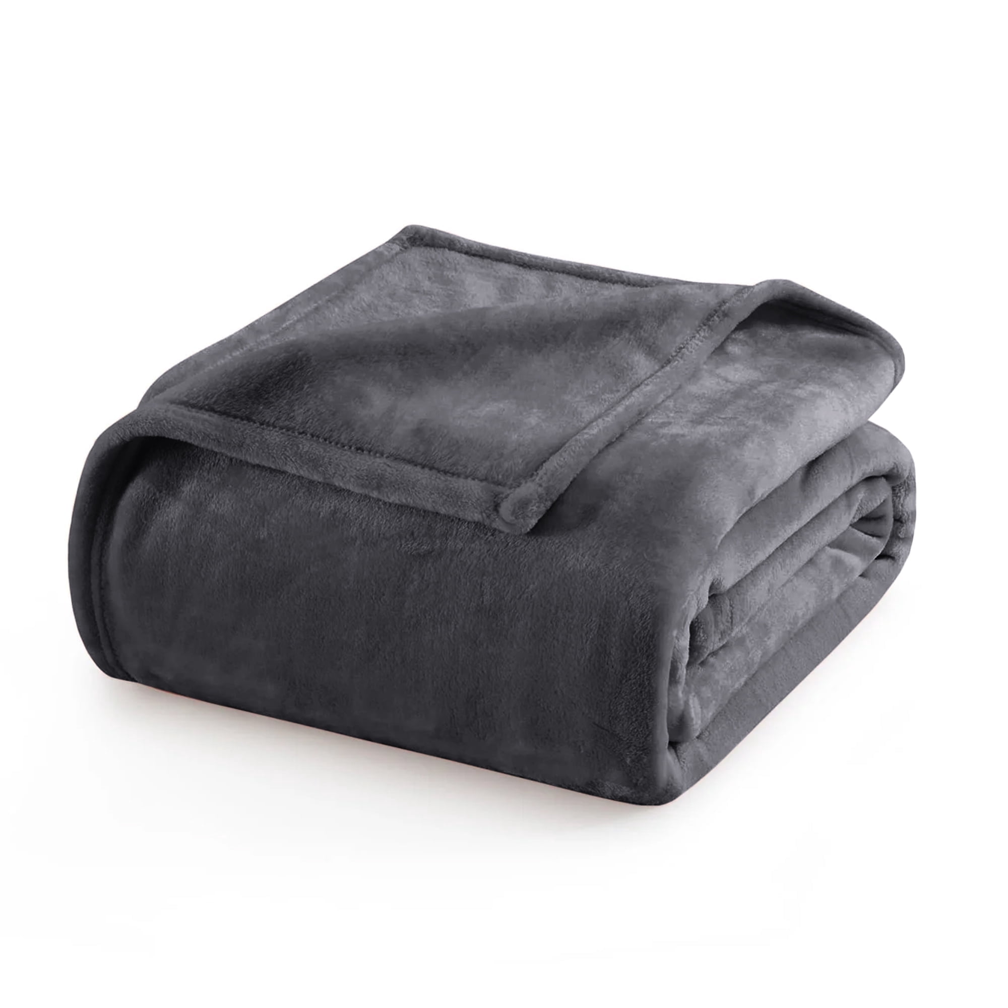 IR Imperial Rooms Flannel Fleece Bed Blanket 310 GSM Microfiber Lightweight Warm Fluffy Cozy Plush Adult Gray Queen Size