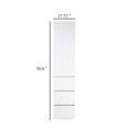 thumbnail image 6 of Benjara Ely Slim Closet Cabinet- 3 Drawers- 71 Inch- White Melamine and Wood, 6 of 6