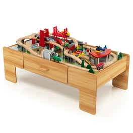 COSTWAY Train Electrique pour Enfants -16 Accessoires de Rails