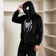 thumbnail image 6 of Superhero Cosplay Full Zip Mask Hoodie, Spider Web Print Sweatshirt for Adult Halloween Fancy Dress Party Cosplay, 6 of 6