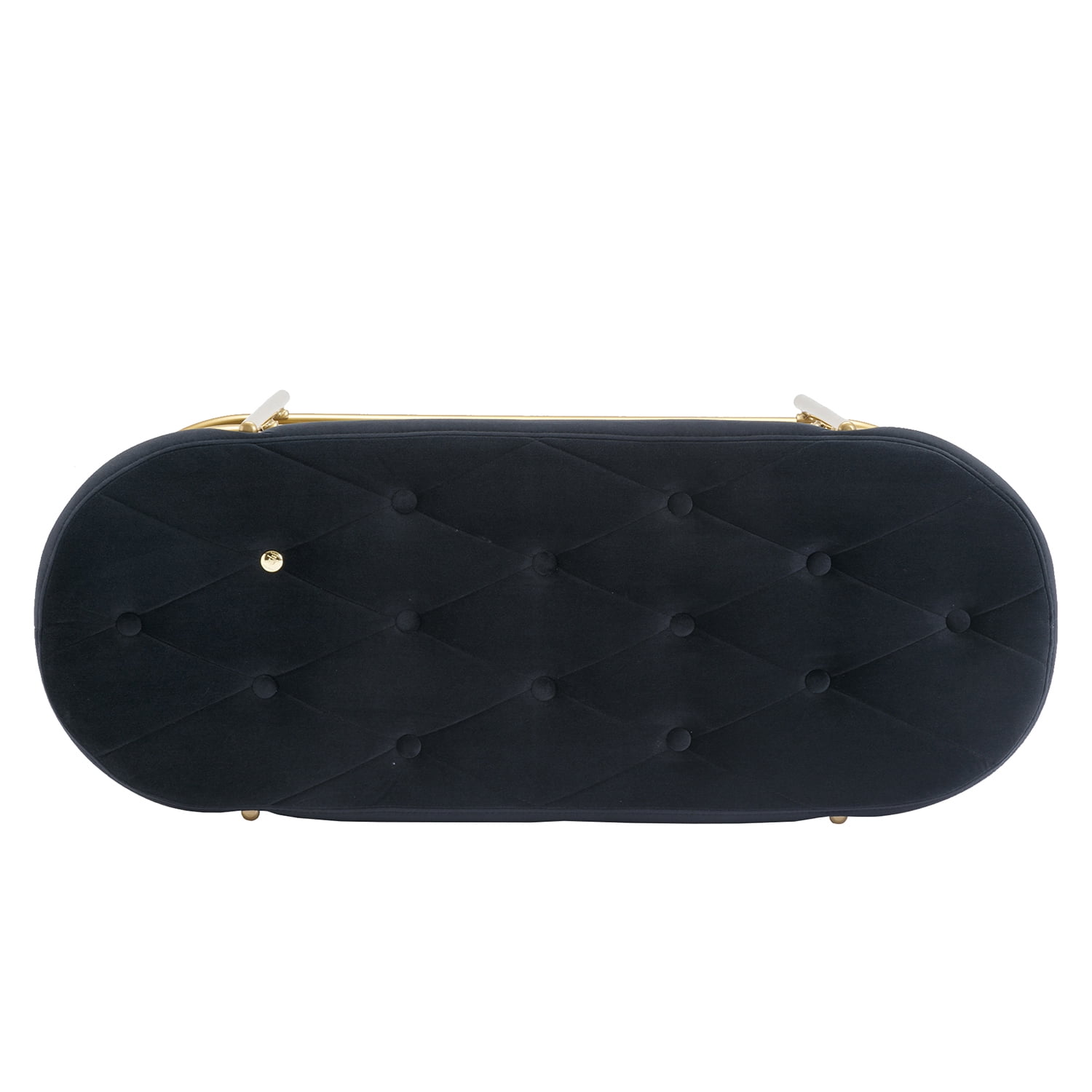 Kadyn Upholstered Velvet Beach, End of Bed Bench with 2 Shelf, Storage Beach for Living Room, Entrance, Black