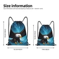 thumbnail image 2 of Saiise Night Sky Forest Bald Eagle Pattern Sports Drawstring Backpack - String Swim Gym Bag with Wet Proof Pocket for Women&Men-Small, 2 of 6