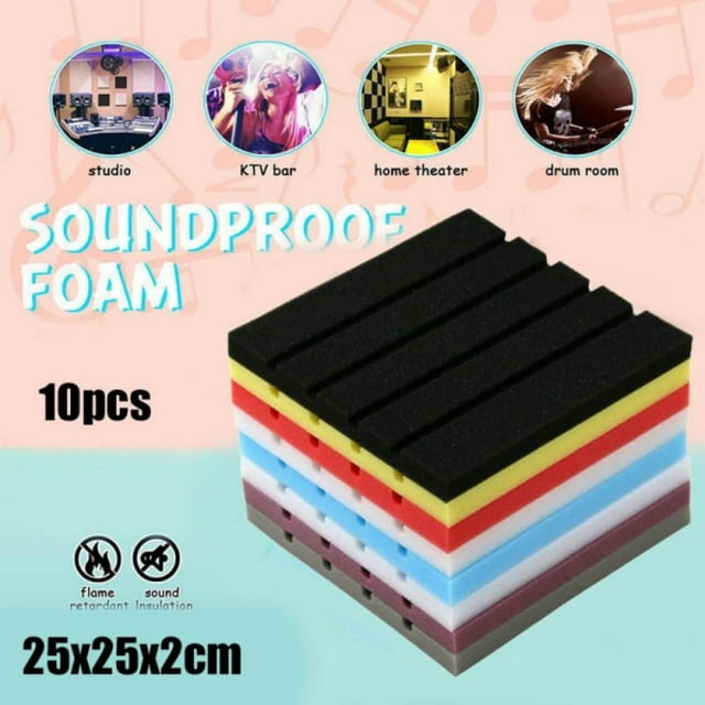 Value 10 Pack Absorb the echo Acoustic Foam Panel Wedge Studio Soundproofing Wall Tiles 9.8” x 9.8” x 0.8”