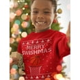 thumbnail image 3 of Tstars - Merry Swishmas Basketball Christmas Ugly Sweater Youth Kids Sweatshirt X-Large Red, 3 of 5