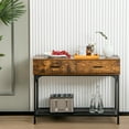 thumbnail image 3 of Costway Console CouchTable with 2 Drawers Metal Frame Entryway Table for Living Room, 3 of 10