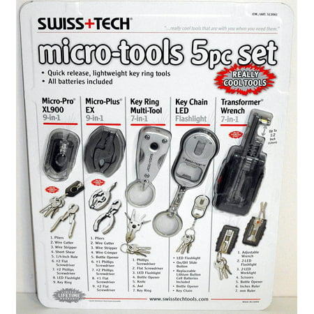 Micro-Tools 5 pc Set, Quick Release, lightweight key ring tools By