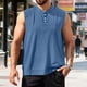 thumbnail image 1 of Ceisia Men's Relaxed Fit Henley Neck Sleeveless Tank Top with Chest Pocket for Casual Daily Wear Blue XXL Gifts, 1 of 5
