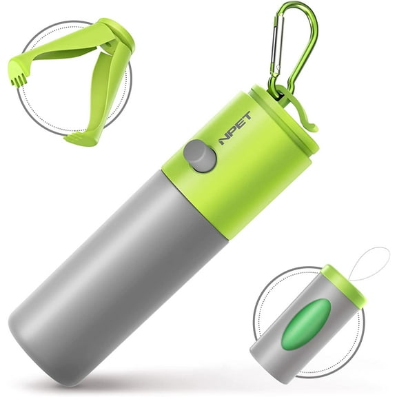 NPET Dog Poop Scooper, Portable Pooper Scooper with Bag Attachment & Metal Hook for Walking Small, Medium & Large Dogs