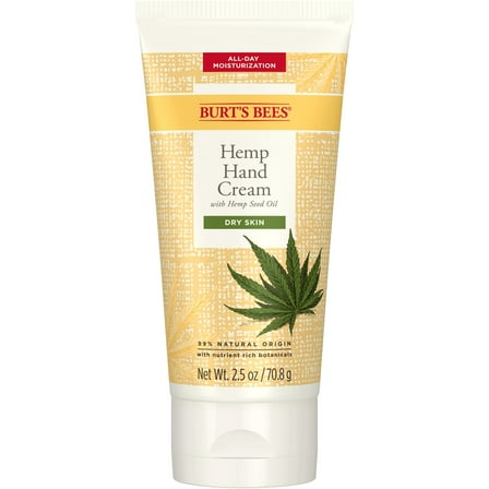 Burt's Bees Hemp Seed Oil Vitamin E Hand Cream for Dry Skin, Verbena And Basil, 2.5 oz