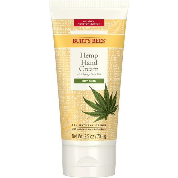 Burt's Bees Hemp Seed Oil Vitamin E Hand Cream for Dry Skin, Verbena And Basil, 2.5 oz