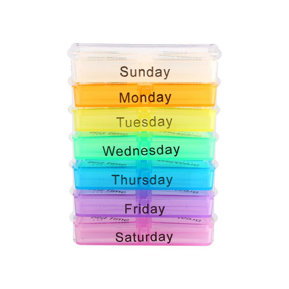 Mgaxyff Medicine Case Organizer, Tablet Case,7 Days Weekly Dispenser Am