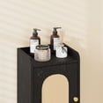 thumbnail image 3 of Hzuaneri Bathroom Storage Cabinet, 29.5" Tall Small Corner Freestanding Floor Cabinet with 2 Doors & Adjustable Shelf for Narrow Spaces, Black, 3 of 6