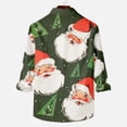 thumbnail image 4 of IROINNID Christmas Long Sleeve Shirt for Men Funny Santa Print Button Up Shirt Gift Xmas Vacation Shirt,Olive Green, 4 of 5