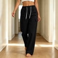 thumbnail image 2 of Cmtiyu Women's Cargo Pants, Baggy High Waist Drawstring Wide Leg Pants with Pockets, Casual Outdoor Jogger Pants, S-2XL, 2 of 8