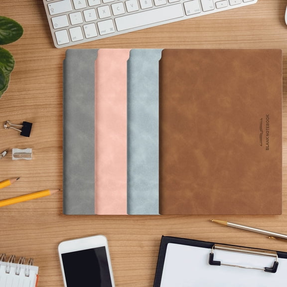 Clearance Under $7! Blank Page Notebook Brown Composition Notebook Notepad
