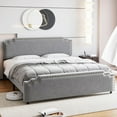 thumbnail image 7 of TROPOW Queen Bed Frame,Velvet Upholstered Platform Bed Frame with Rivet Headboard,with Strong Wood Slat Support, No Box Spring Needed, Easy Assembly (Grey), 7 of 7