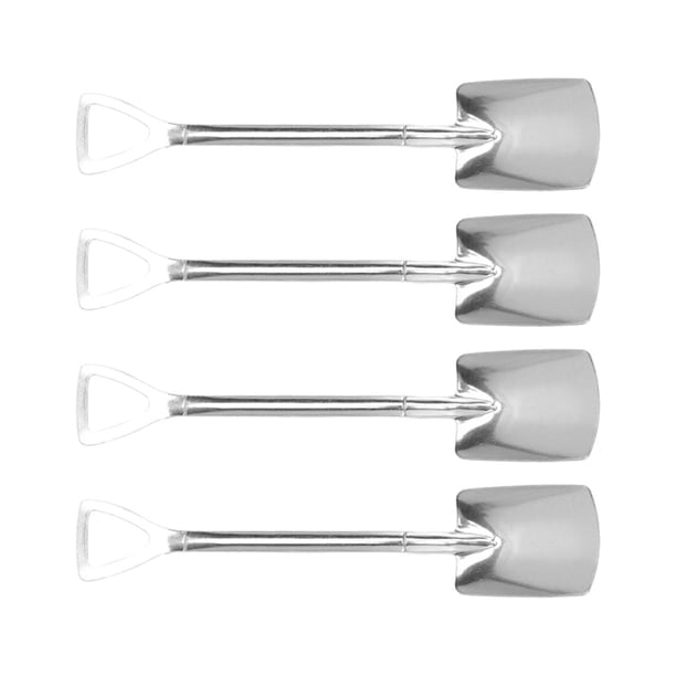 Juego De Cuchara De Pala Linda De Acero Inoxidable, Cuchara De Postre Reutilizable De 4 Piezas Para Helado, Pastel, Fruta Y Café, Mini Cucharada Duradera Con Diseño