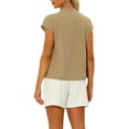 thumbnail image 3 of INSPIRE CHIC Casual 2 Pieces Outfits for Women's Loose Cap Sleeve Top High Waisted Shorts Sets Khaki White XS, 3 of 5
