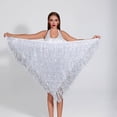 thumbnail image 3 of Ynynloco Womens Sequin Fringe Asymmetrical Skirt Sparkly Belly Dance Party Clubwear Skirt Festival Outfits, 3 of 3