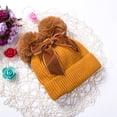 thumbnail image 4 of ITFABS Kids Pompom Beanie Hat Bowknot Warm Stretchy Winter Solid Color Cap, 4 of 5
