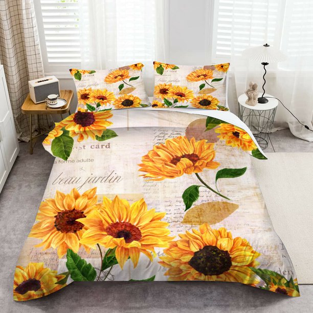 Hot Sale Bedspread Bed Set 3D Sunflower Cool Bed 2/3PCS Bedding Suit Comforter Duvet Cover Warm