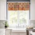 thumbnail image 2 of Curtain Valances for Windows, Stitching Pattern Texture Pattern Rod Pocket Valance Window Treatments Short Curtains for Kitchen Bathroom Living Room 54 x 18 Inches, 1 Panel, 2 of 6