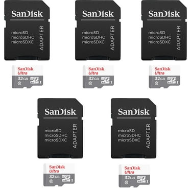 SanDisk Ultra 32GB Micro SDHC Flash Memory Card with Adapter, 5 Total Count