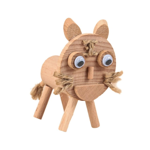Juguete De Animales De Madera Para Manualidades, Figuras De Animales Pequeos Hechos A Mano, Decoración De Jardín De Infantes, Tigre Sunnimix Rompecabezas de madera