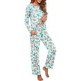 thumbnail image 3 of Pyjama à Manches Longues pour Femmes Col Rond Doux, 3 of 5