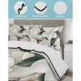 thumbnail image 4 of Quilts King Size Bedding Set, White Magnolia Blossom Lightweight Quilted Comforter, Spring Floral Flowers Farmhouse Soft Reversible Bedspread Coverlet with Pillow Covers for All Season, 96" x 106", 4 of 7