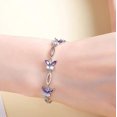 thumbnail image 3 of Pulseras de mariposa moradas de plata de ley S925 para mujeres, pulseras lindas y con dijes, regalo de joyería de aniversario para mujeres y niñas, 3 of 5