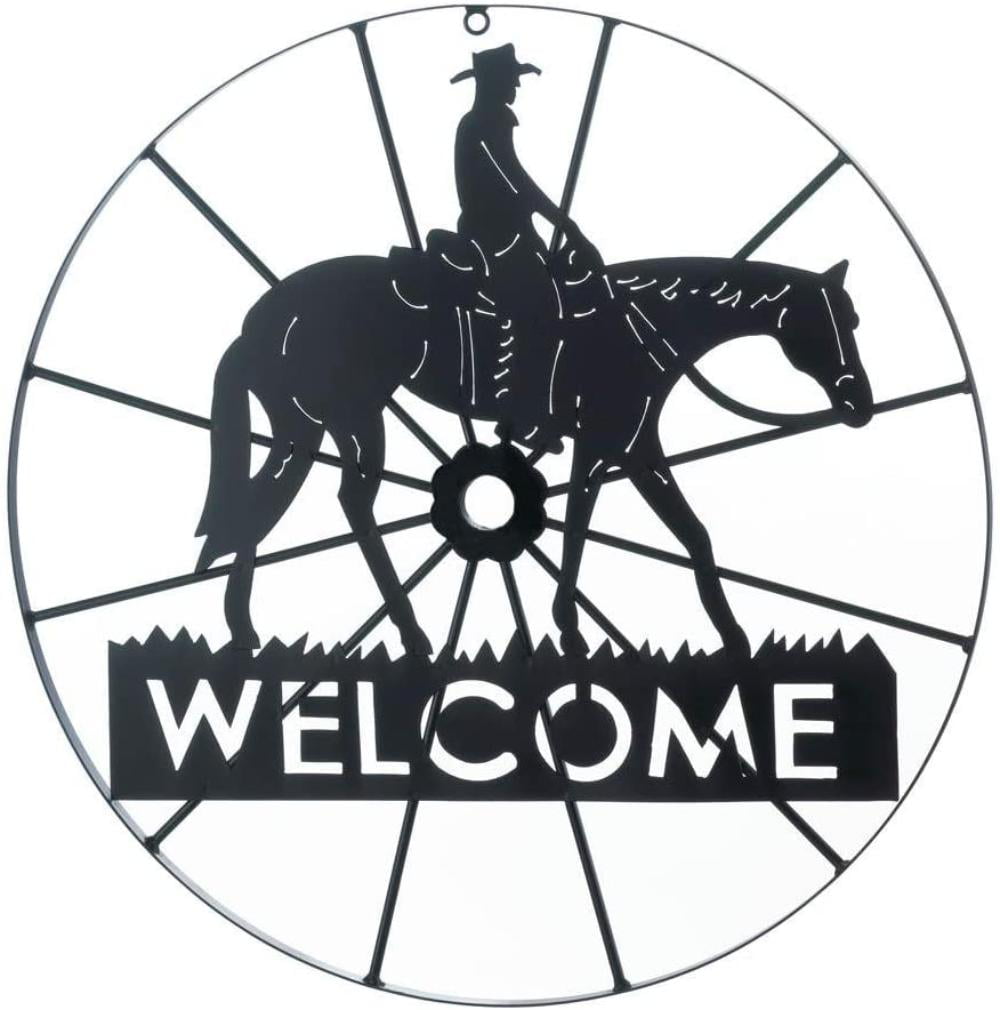 Details about   Rustic Home Decor Cowboy Life Themed Welcome Signs Metal Lodge Cabin Horse 