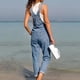 thumbnail image 2 of Monos vaqueros para mujer, peto holgado informal con bolsillos y tirantes, color azul, 2023, 2 of 5