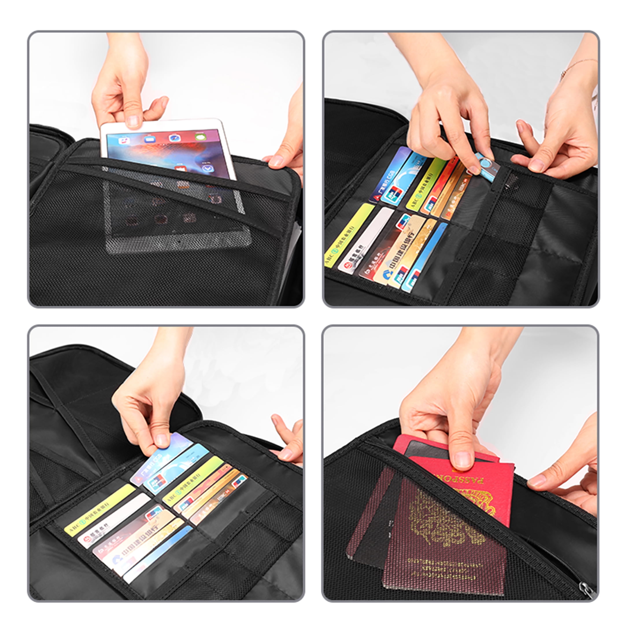 Mixfeer File Organizer Bag with Lock, Fireproof Document Organizer Case with Water-Resistant Zipper,3-Layer Portable Travel Home Storage Safe Bag for Laptop,Files,Certificates,Gifts for Him,Black
