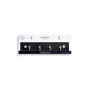 Mainstays Black 8.75 inch Key Rail with 4 Satin Nickel Hooks for Keys, Mail, Leashes, 2 lbs Capacity, 1 Pack